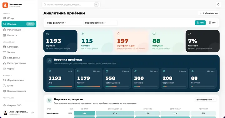 Экран проекта